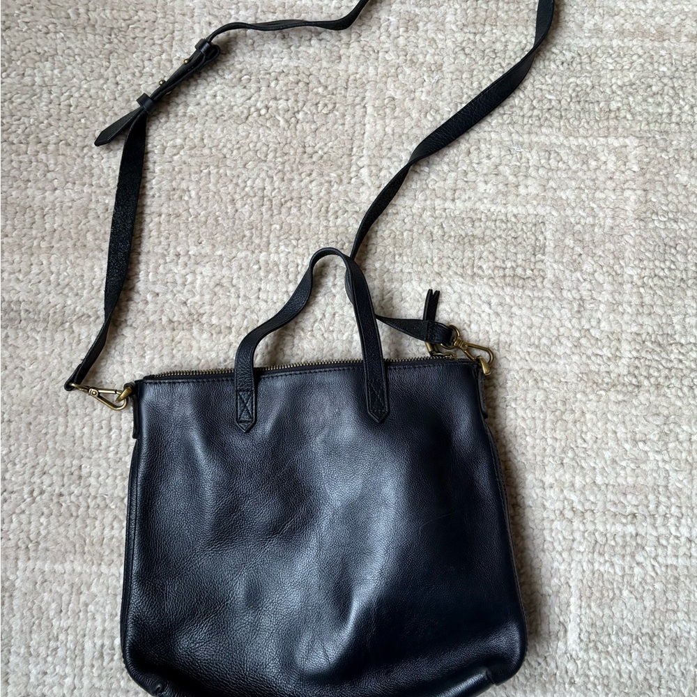 Madewell Black Leather Crossbody Bag